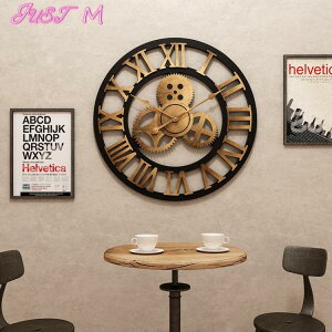 掛鐘齒輪掛鐘loft工業機械風復古鐘錶鏤空客廳時鐘店鋪裝飾靜音創意錶