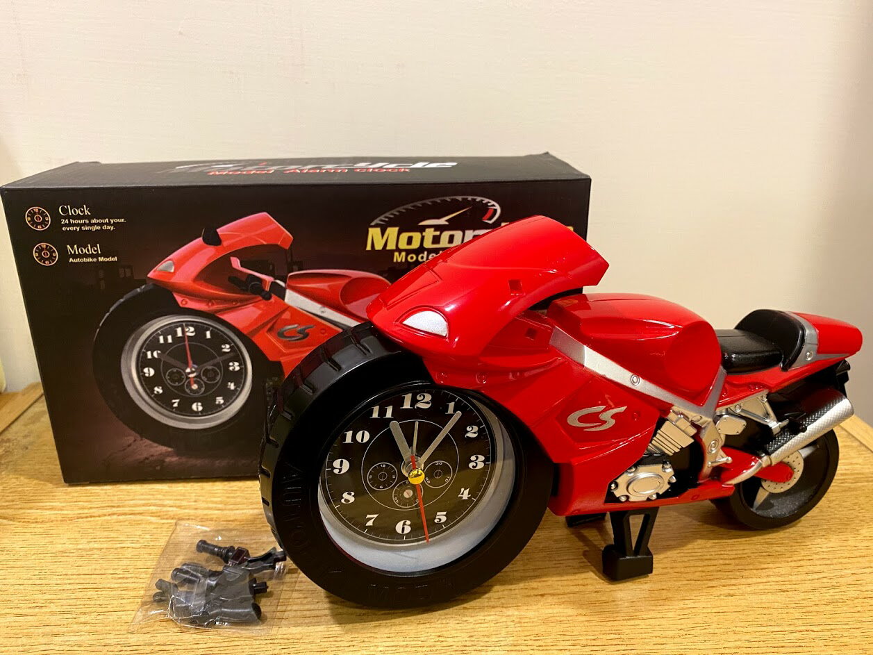 現貨 重機 時鐘 鬧鐘 紅色 NO.CS013A Motorcycle Model Alarm Clock