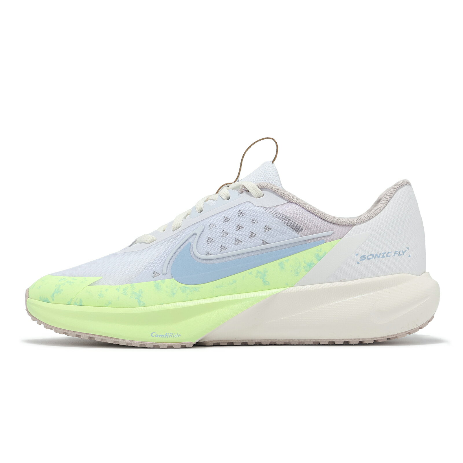 Nike 慢跑鞋 Sonic Fly GS 大童 女鞋 米白 綠 藍 透氣 運動鞋 IB8886-141