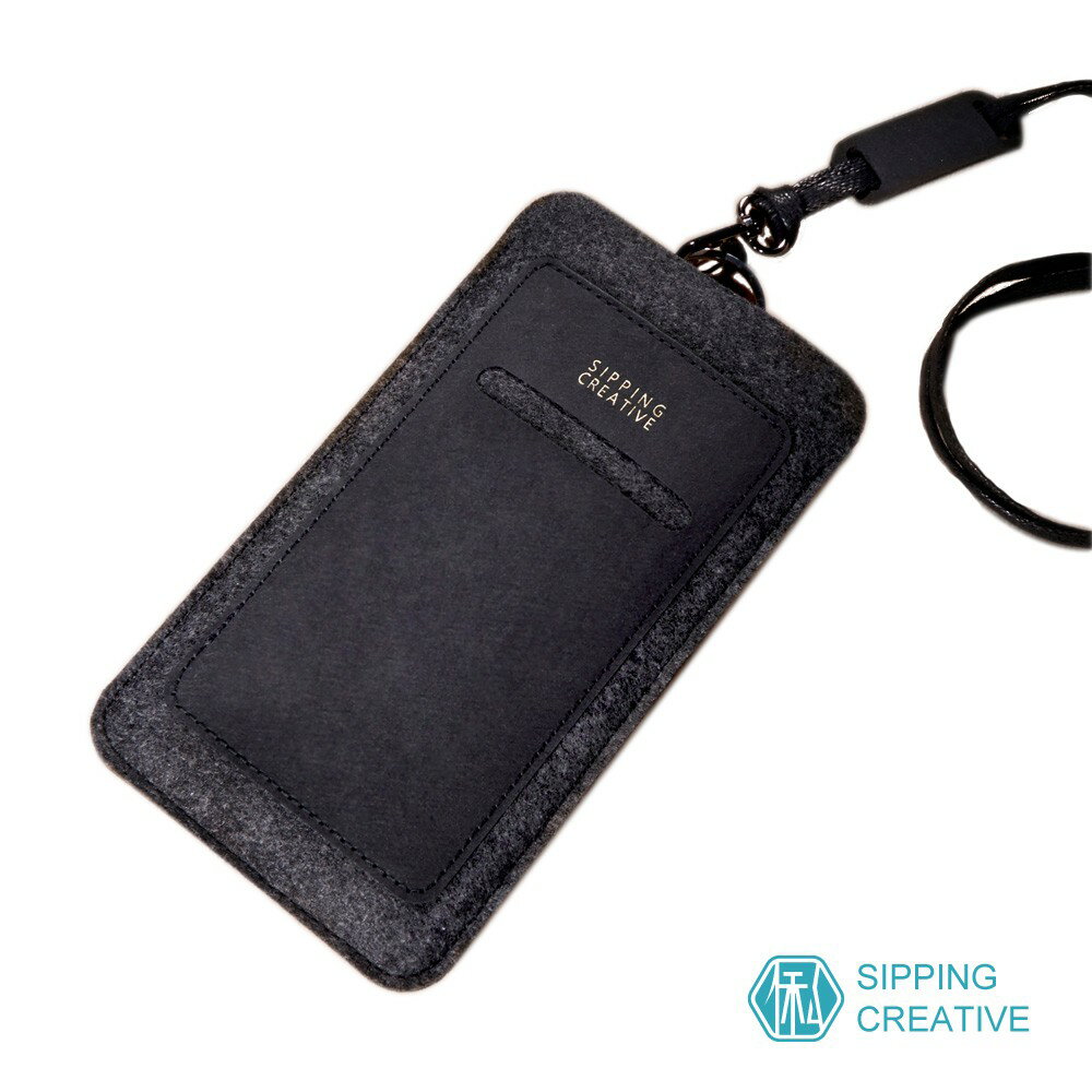 俬品創意 - 紙革直式手機套附頸繩 (適用5.5吋)-黑 皮套 保護套 強強滾生活市集