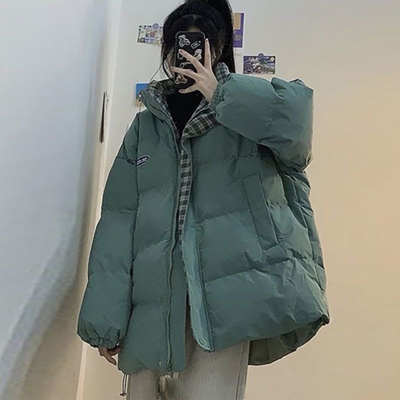 羽絨外套棉服棉衣港風麵包服寬松棉襖復古棋盤格時尚小個子加厚女秋冬新款【聚寶屋】