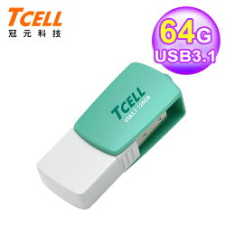 【TCELL 冠元】Type-C USB3.1 64GB 雙介面 OTG 隨身碟/棉花糖綠【三井3C】