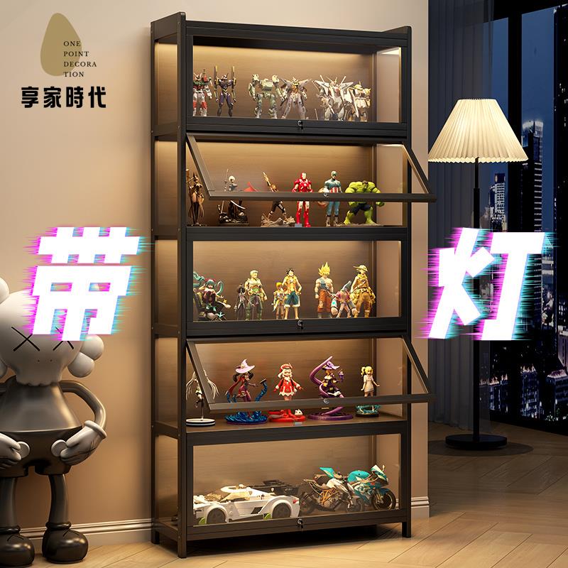免運 手辦展示架 收納櫃 展示櫃 展示盒 手辦展示櫃帶鎖透明亞克力多層收納櫃家用落地樂高模型收納置物架 工廠直銷syqh