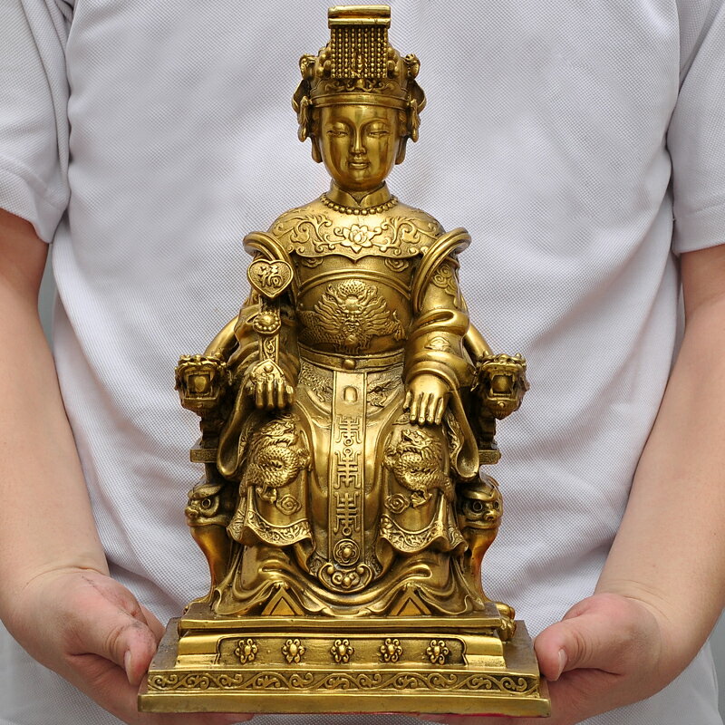 媽祖擺件神像佛像海神娘娘銅像家居工藝品船員海員漁民供奉裝飾品