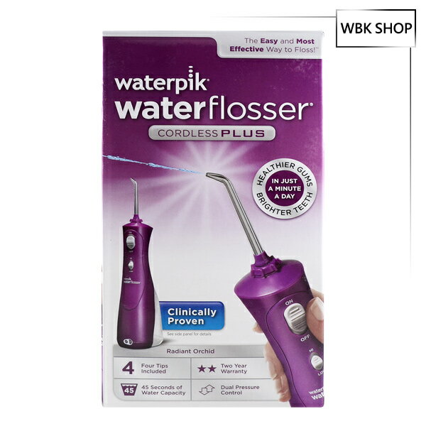 Waterpik 攜帶型沖牙機 紫 WP-465W (內附4噴頭) Waterpik Cordless Plus Water Flosser - WBK SHOP