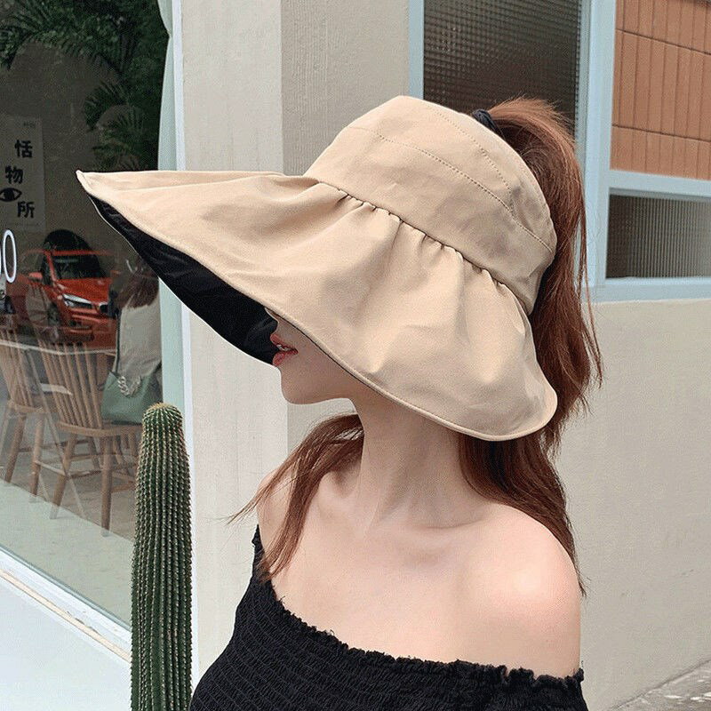 帽子新款網紅新款百搭春夏季空頂網紅時尚洋氣圓臉防曬防紫外線