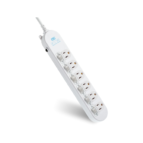 BC 博銓 KTC-636A-6 6切6座3孔1.2M/6尺 防雷擊 延長線(過載斷電保護/固定掛孔) 1