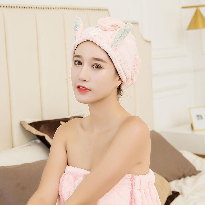 成人兒童款幹發帽女吸水包頭巾浴帽速幹可愛擦頭發幹發巾。