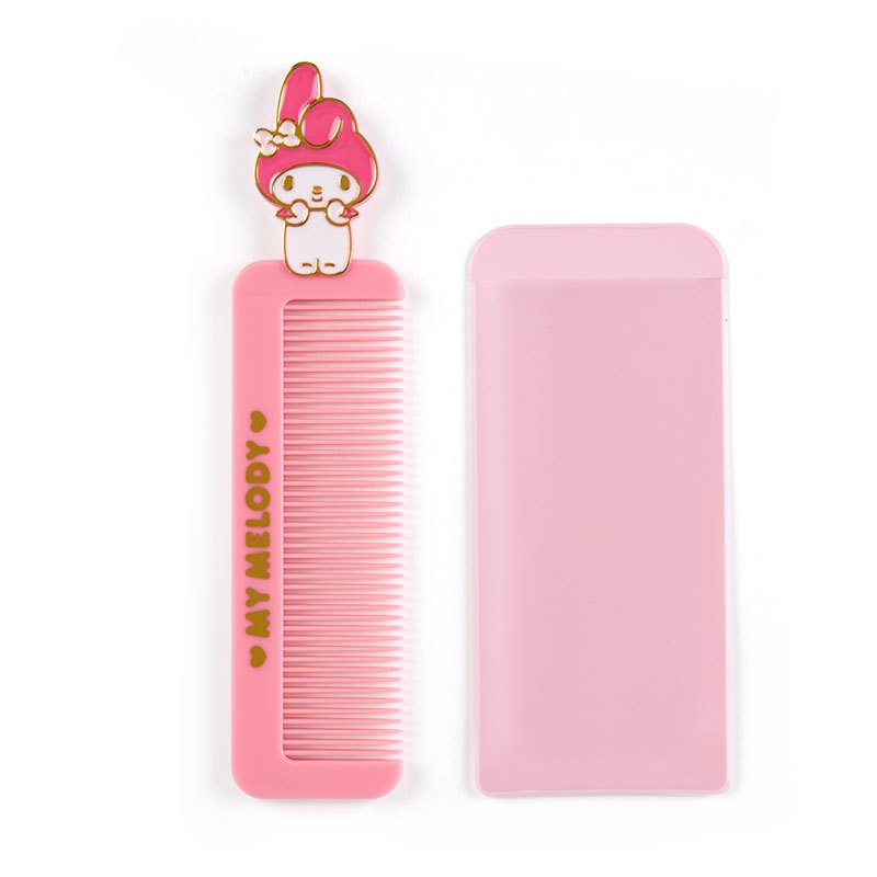 真愛日本 美樂蒂melody 70年代 復古系列 造型扁梳附收納袋 G61 造型梳 扁梳 梳子 齒距排列細密 不易斷裂