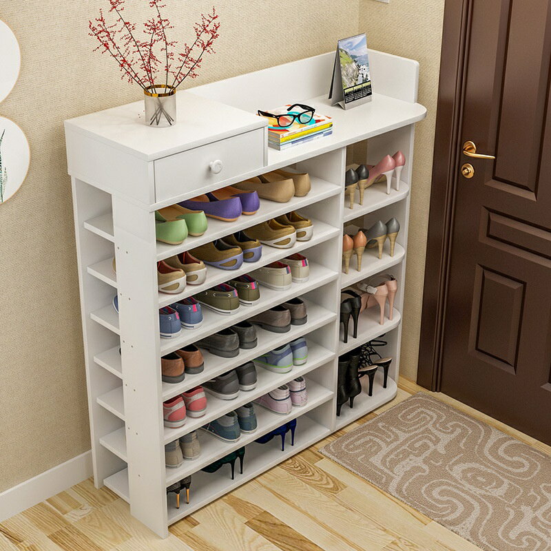 鞋架簡易多層收納鞋櫃家用經濟型實木色置物架子門口大容量省空間