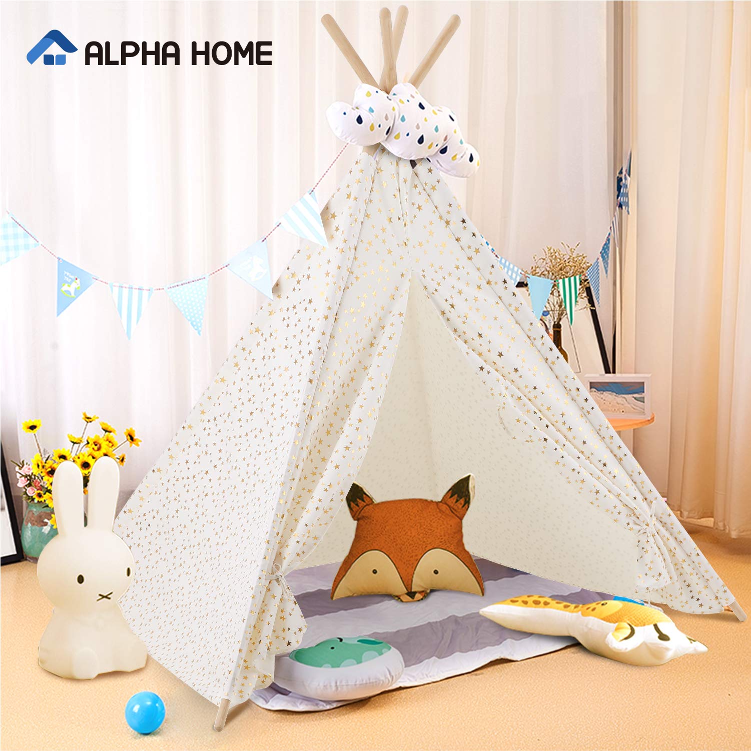 Alphamarts Teepee Tent For Kids Canvas Childs Play Teepee Tent