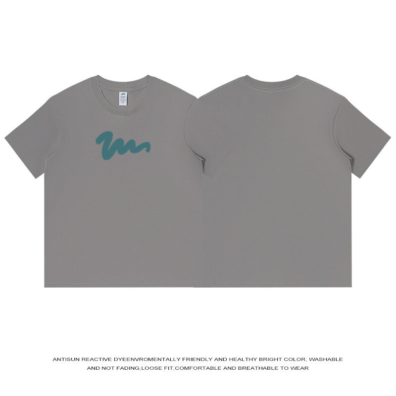 【喜挖】夏季新款純棉塗鴉印花短袖男寬鬆圓領青少年上衣t恤休閒白色衣服 0