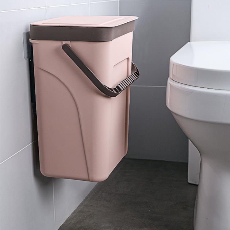 馬桶紙簍廁所衛生間家用垃圾桶帶蓋壁掛式廚房圾圾筒防水防臭窄縫~青木鋪子