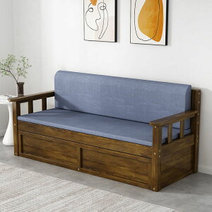 實木沙發床可折疊兩用小戶型客廳出租房1.2米1.8米儲物沙發伸縮床