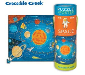 《美國 Crocodile Creek》2合1海報拼圖系列-太空之旅 東喬精品百貨