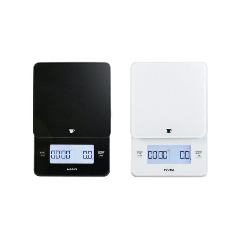 《HARIO》咖啡師玻璃電子秤 2000g/0.5g 黑色(VSTGB-2000-B)/白色(VSTGB-2000-W)台灣限定