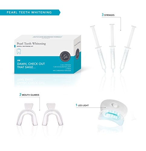Pearl Teeth Whitening Kit with Blue LED Light System by Grace & Stella Co.