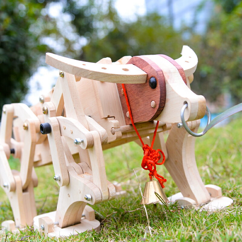 會動的木牛創意玩具木牛流馬三國諸葛亮木質模型手工diy機械