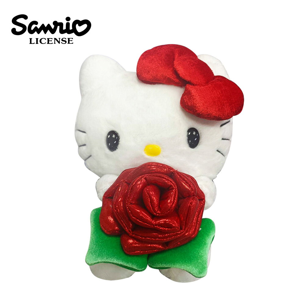 【日本正版】凱蒂貓 玫瑰造型 絨毛玩偶 20cm 娃娃 玩偶 Hello Kitty 三麗鷗 Sanrio - 170115