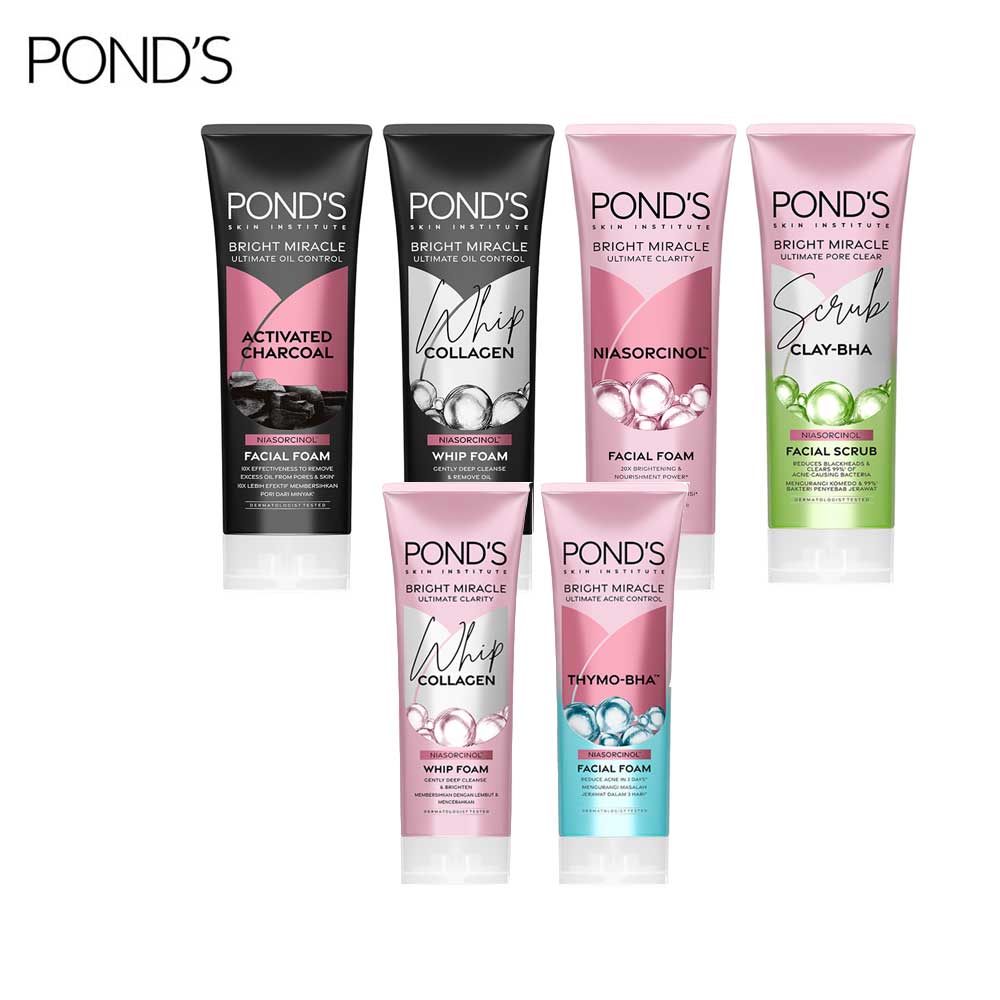 POND'S 旁氏 無暇透亮洗面乳100g/支(粉嫩白皙/控油淨化/竹炭綠茶/竹炭淨白/淨化毛孔/璀璨亮白)【居家生活便利購】