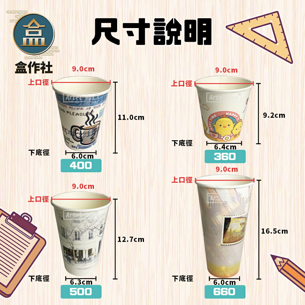 【盒作社】90口徑公版紙杯系列【箱購免運】🥤整箱1000入#台灣製造/紙杯/外帶容器/飲料容器/環保紙杯/就口杯 3