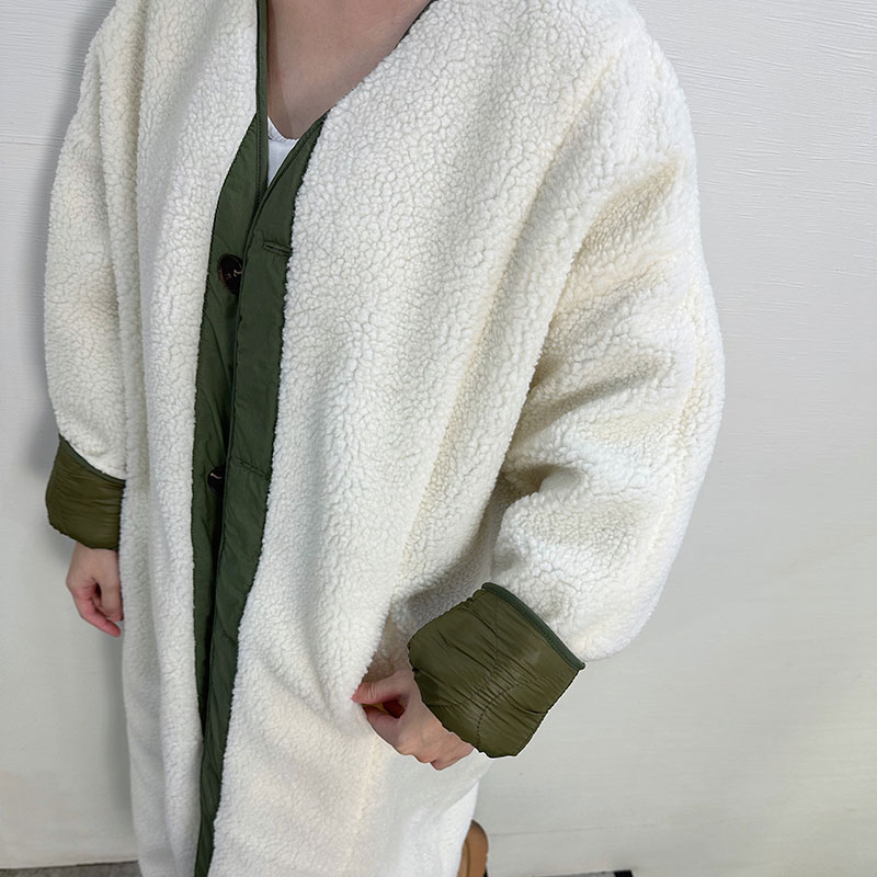 ANNAS 正韓兩面穿長版大衣 羊羔毛長版外套 長版羽絨棉外套 雙面穿 韓國 4