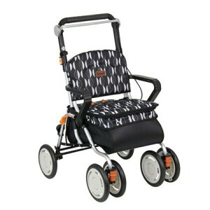日本幸和TacaoF標準型步行車R128(黑色北歐風)帶輪型助步車/步行輔助車/散步車/助行椅