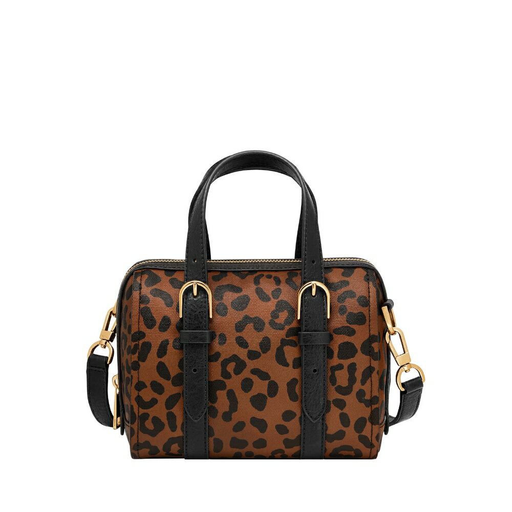 送禮首選★FOSSIL Carlie 迷你波士頓包-豹紋 ZB11086234【美國時尚品牌】 附防塵袋+提袋【全館滿額折價★FOSSIL全系列包夾送美妝蛋】