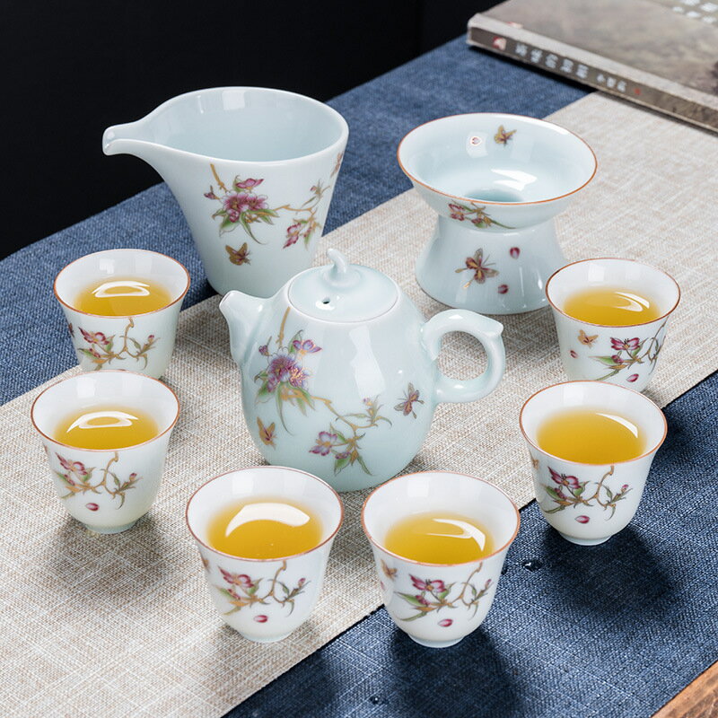青花茶具套裝陶瓷手工功夫茶具整套茶道茶壺茶杯商務禮品可
