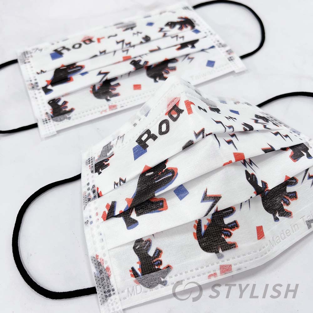 【STYLISH史戴利】爆走黑恐龍 機能運動MIT&MD雙鋼印兒童醫療口罩30入/盒