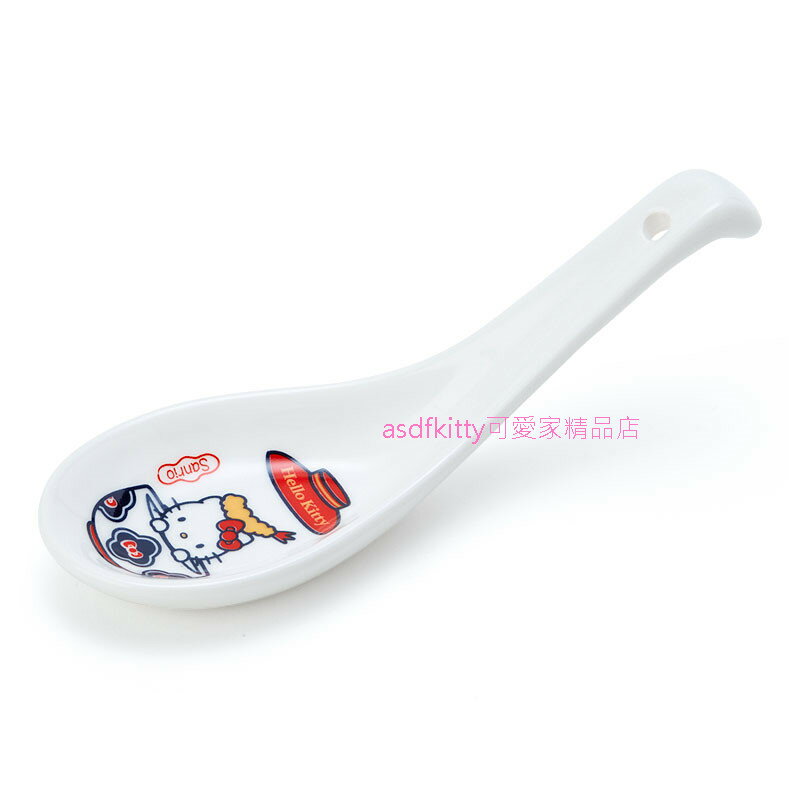 asdfkitty可愛家☆KITTY中國風陶瓷湯匙-日本正版商品