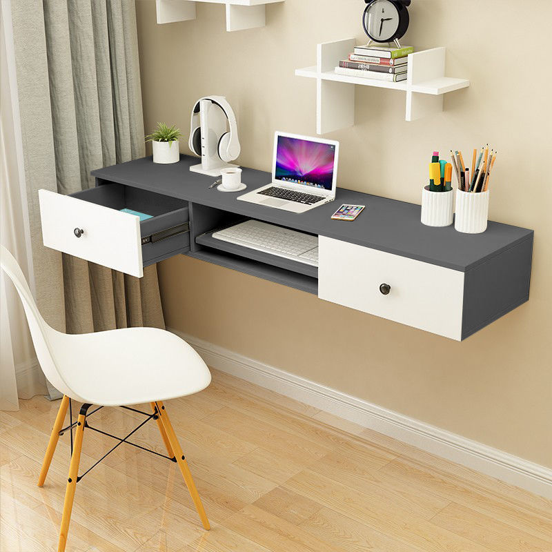 電腦墻上掛式桌颱式家用冩字颱書桌現代簡約學習桌書桌組合壁掛桌