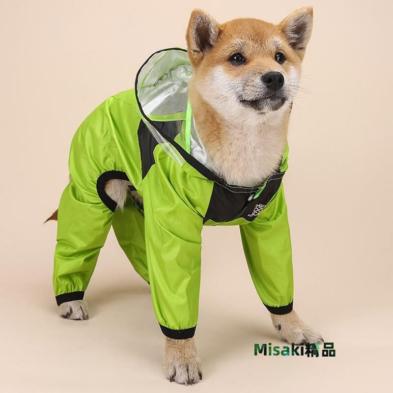四季透明 PU 寵物雨衣防水衣服全身連帽狗雨衣-Misaki精品