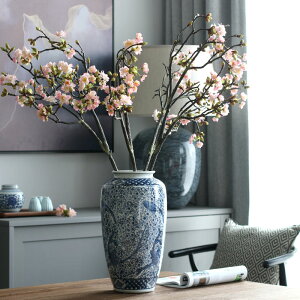 白色粉色櫻花仿真花客廳玄關花藝餐桌擺花中式插花裝飾花陳設飾品