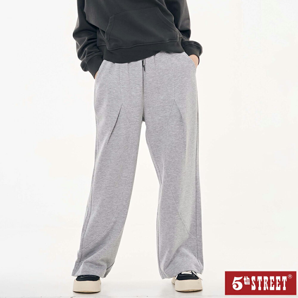 女裝 休閒針織寬褲 麻灰色 (967174) 【5th STREET】【APP下單享4%回饋】