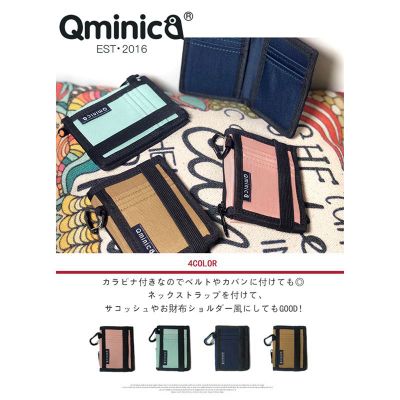 日系 Qminica 多卡位牛津布摺疊男女錢包 短夾中夾【現貨+預購】