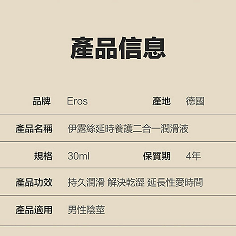 滿額9折★EROS ｜ 男性保養 活力提升潤滑液 30ml 增強男性耐力 老二保養 男用情趣 潤滑液 2