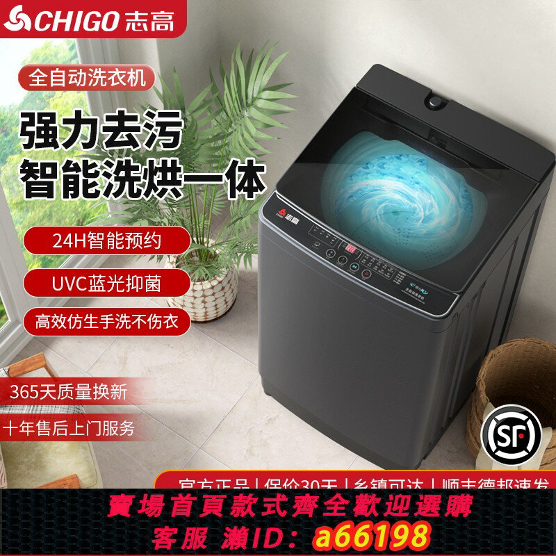 【臺灣公司 可開發票】志高10公斤波輪洗衣機全自動小型15KG家用宿舍出租房用洗烘一體機