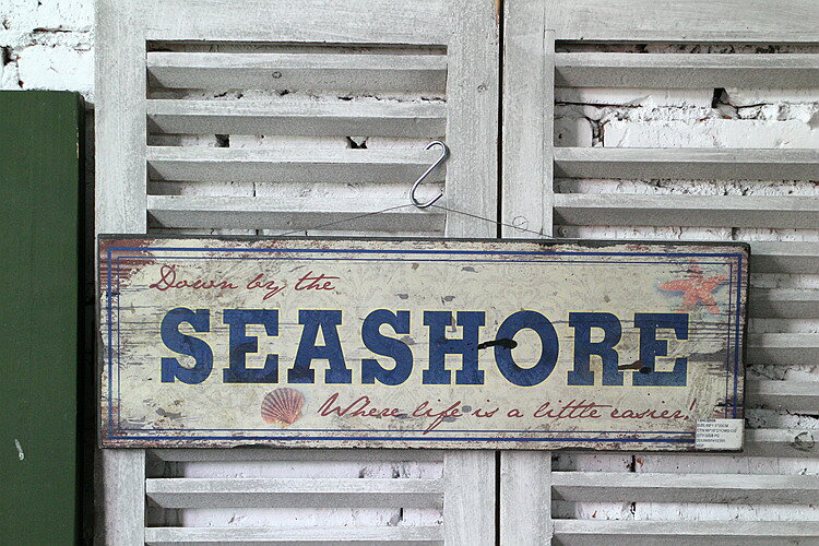 seashore復古做舊掛牌 木板掛畫 裝飾壁掛 歐式復古做舊 孤品1入