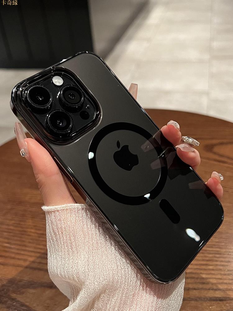 iphone15/15pro手機殼透明不發黃/磁吸充電15plus適用蘋果14proMax簡約13新款12保護套男女