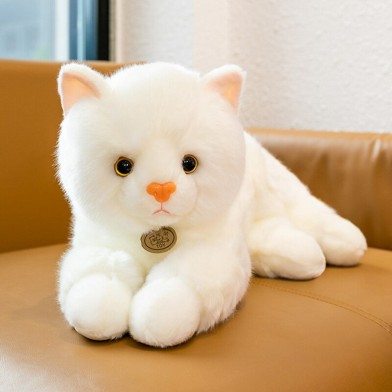 白色波斯小貓咪玩偶抱枕女生睡覺毛絨玩具公仔兒童床上抱安撫娃娃