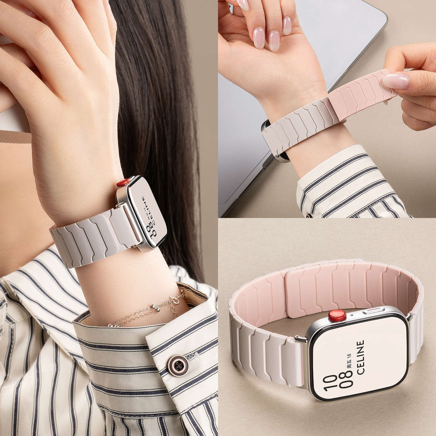 華為fit4表帶 watchfit3 矽膠表帶 鎧甲勇士 磁吸表帶 運動手環 華為fit3替換表帶 透氣輕便 強勁耐用 黑色 20mm