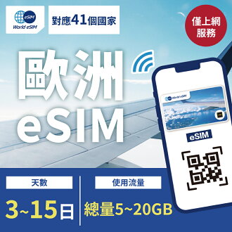 歐洲41國 eSIM 上網卡 3~15天 總量5GB~20GB方案任你選 Vodafone・Orange電信 手機上網 歐洲漫游 旅游卡 日商 ...