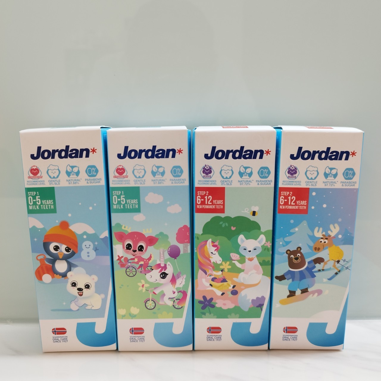 Jordan 兒童牙膏 (乳牙專用0-5歲-草莓) (恆牙專用6-12歲-葡萄)