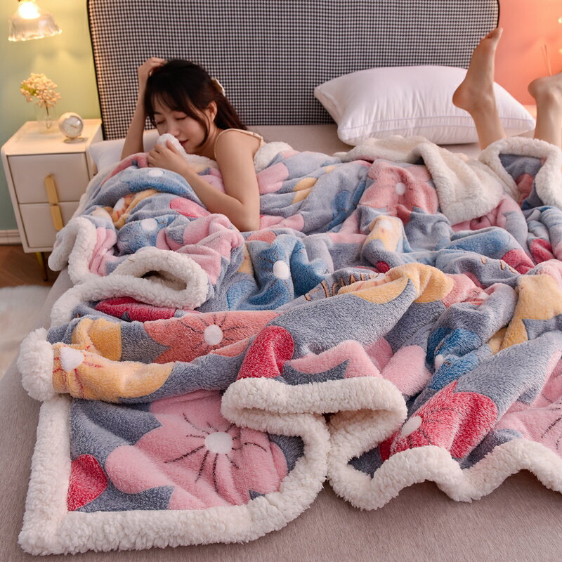 午睡辦公室珊瑚絨毯子鋪床單人蓋毯冬季加厚保暖雙層法蘭絨小毛毯