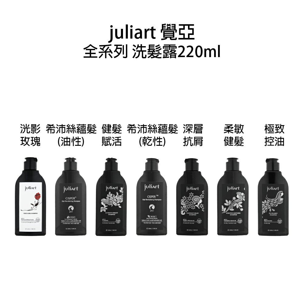 JuliArt 覺亞 健髮賦活 極致控油 深層抗屑 柔敏健髮 希沛絲 洸影玫瑰 控油蓬鬆 220ml 洗髮精 【貝羅卡】