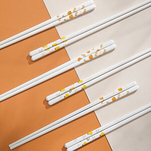 家用高檔陶瓷筷子2021新款家庭專用創意高顏值耐高溫防滑抗菌公筷