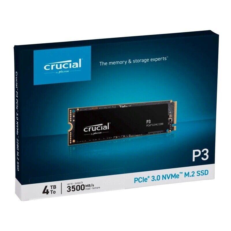 Crucial P3 4TB 4T NVMe PCIe M.2 SSD 3500MB/s美光固態硬碟