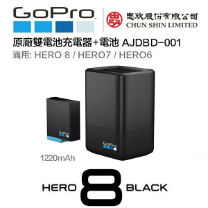 【eYe攝影】現貨原廠 GoPro HERO 8 7 6 雙槽充電器 + 電池 1220mAh 雙充 AJDBD-001