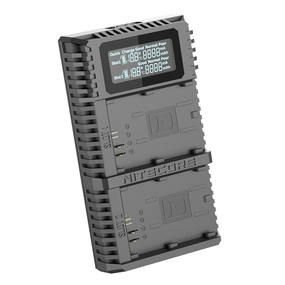 Nitecore UCN2 Pro 液晶顯示充電器 自動檢測電池電量狀態 特有防拉扯卡槽設計 LP-E6